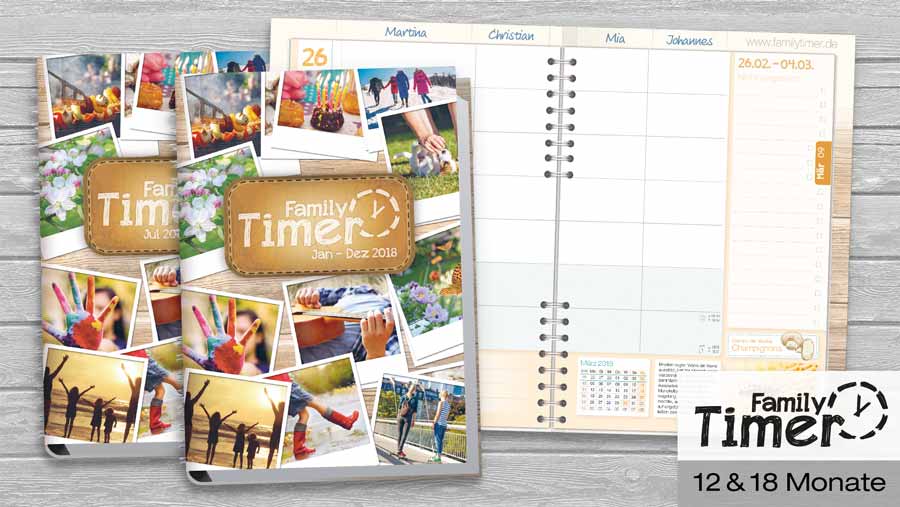 Bunte Familien-Kalender und Wandkalender vom Häfft-Verlag