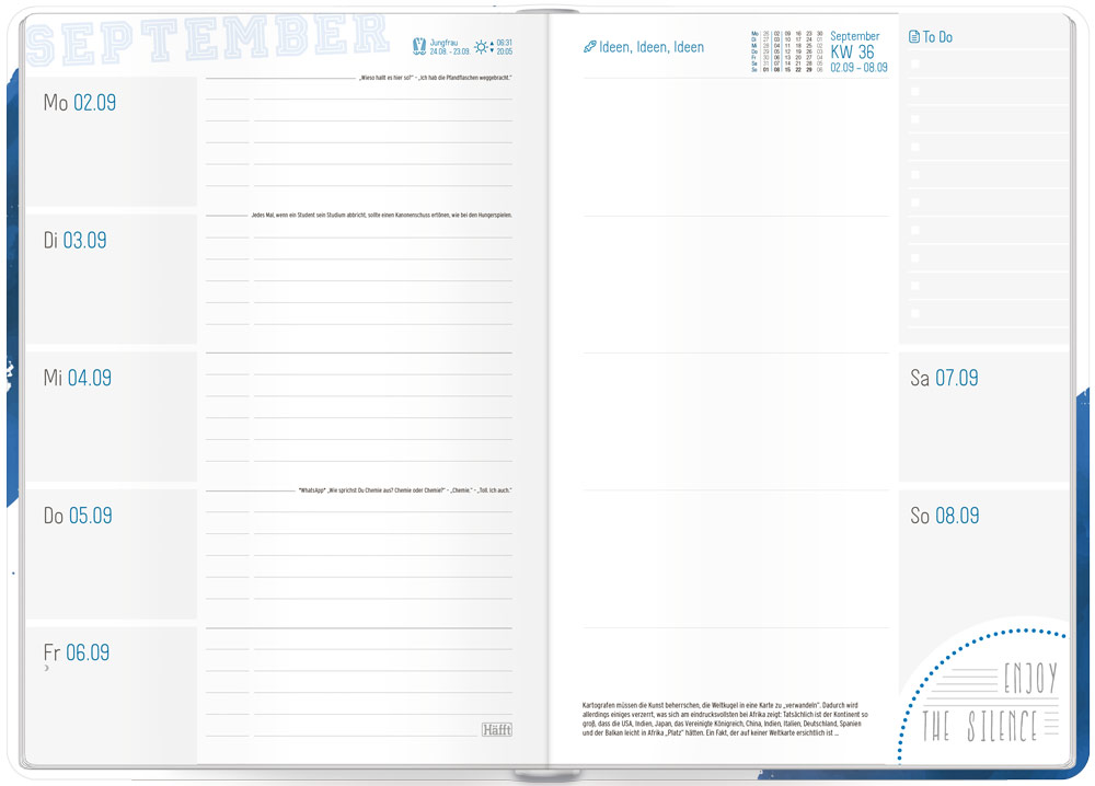 Der Schülerkalender für Studenten, Azubis & Oberstufenschüler!