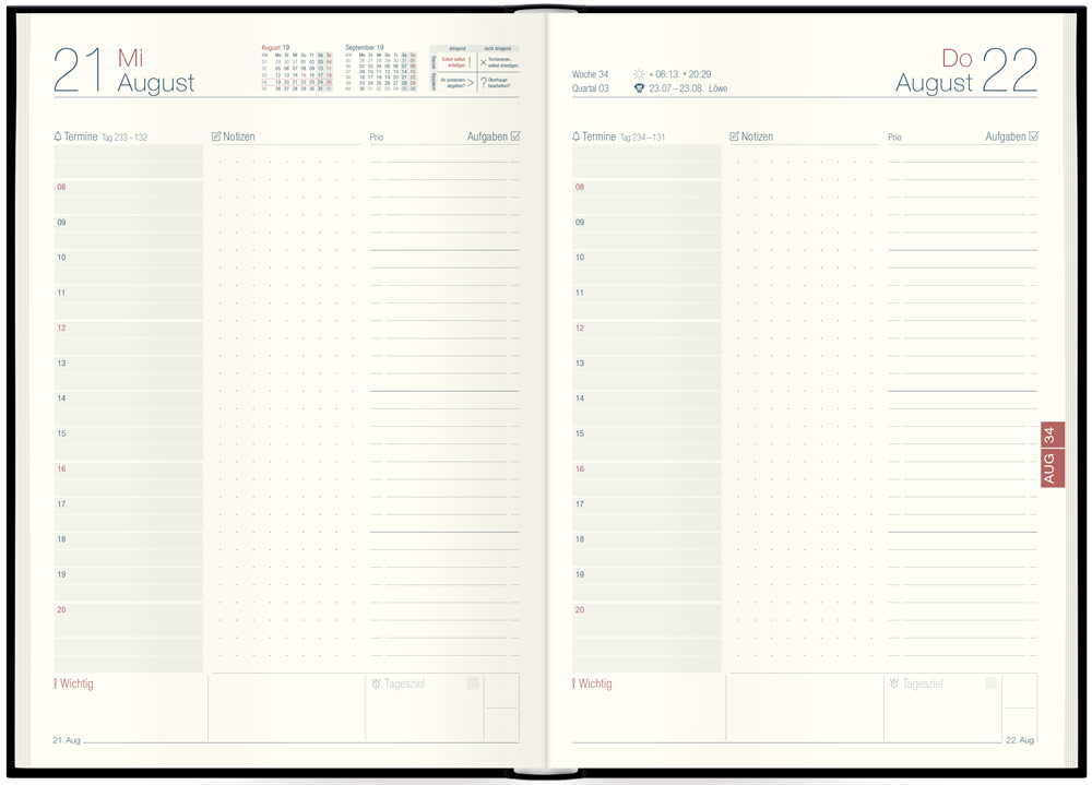 Der übersichtliche Tageskalender 2020 mit vielen Zusatzseiten!