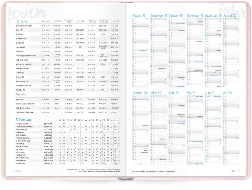 Der Schülerkalender für Studenten, Azubis & Oberstufenschüler!