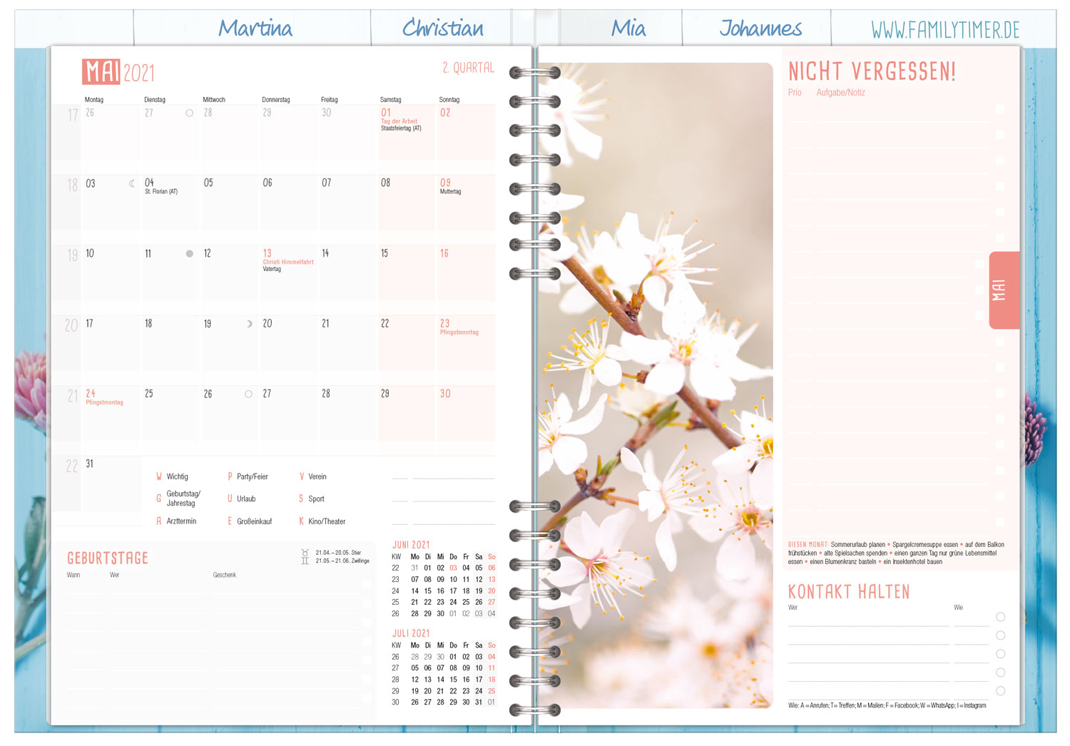 Schoner Ubersichtlicher Familienkalender 2020 2021 Family Timer