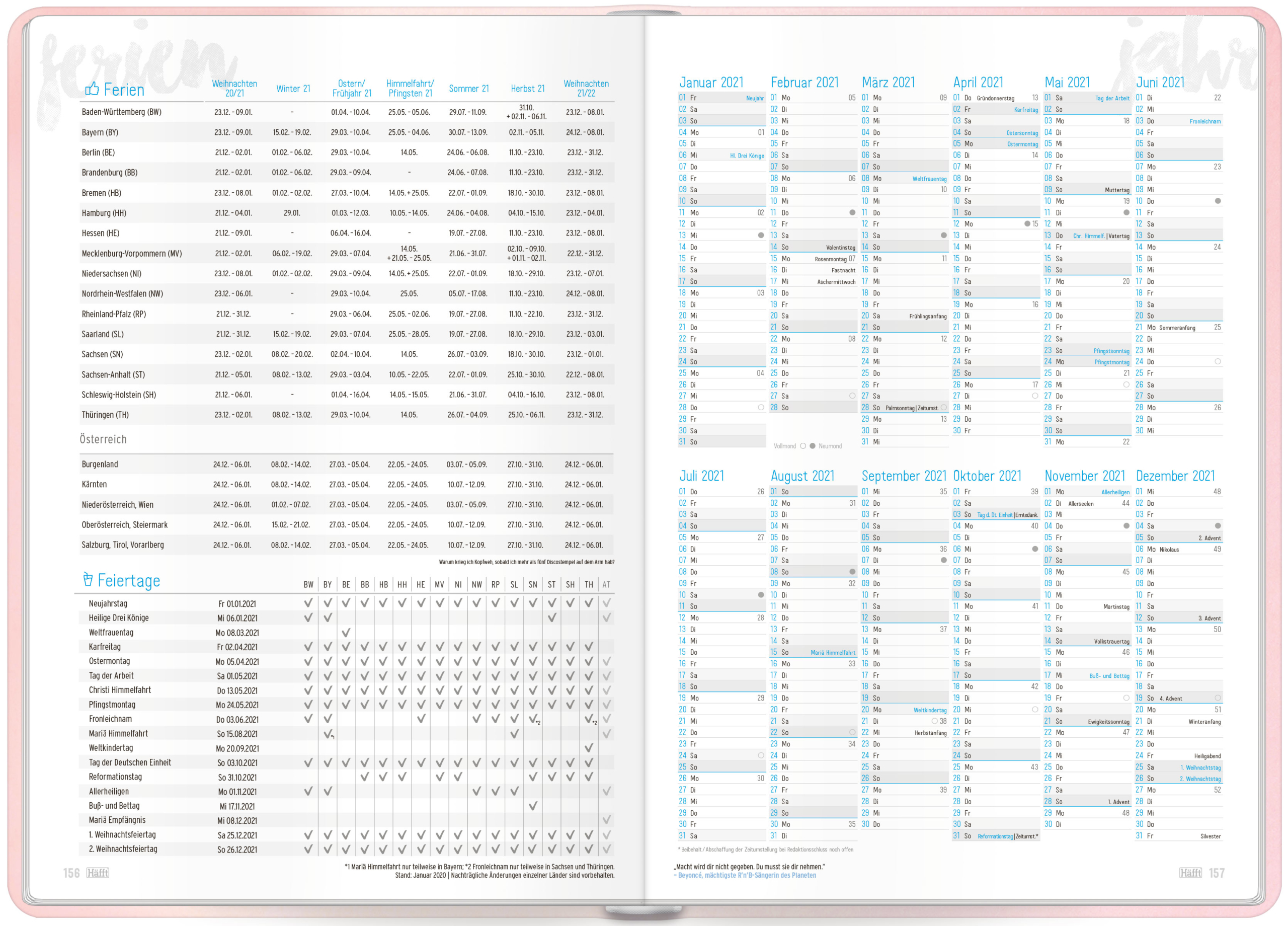 Der Schülerkalender für Studenten, Azubis & Oberstufenschüler!