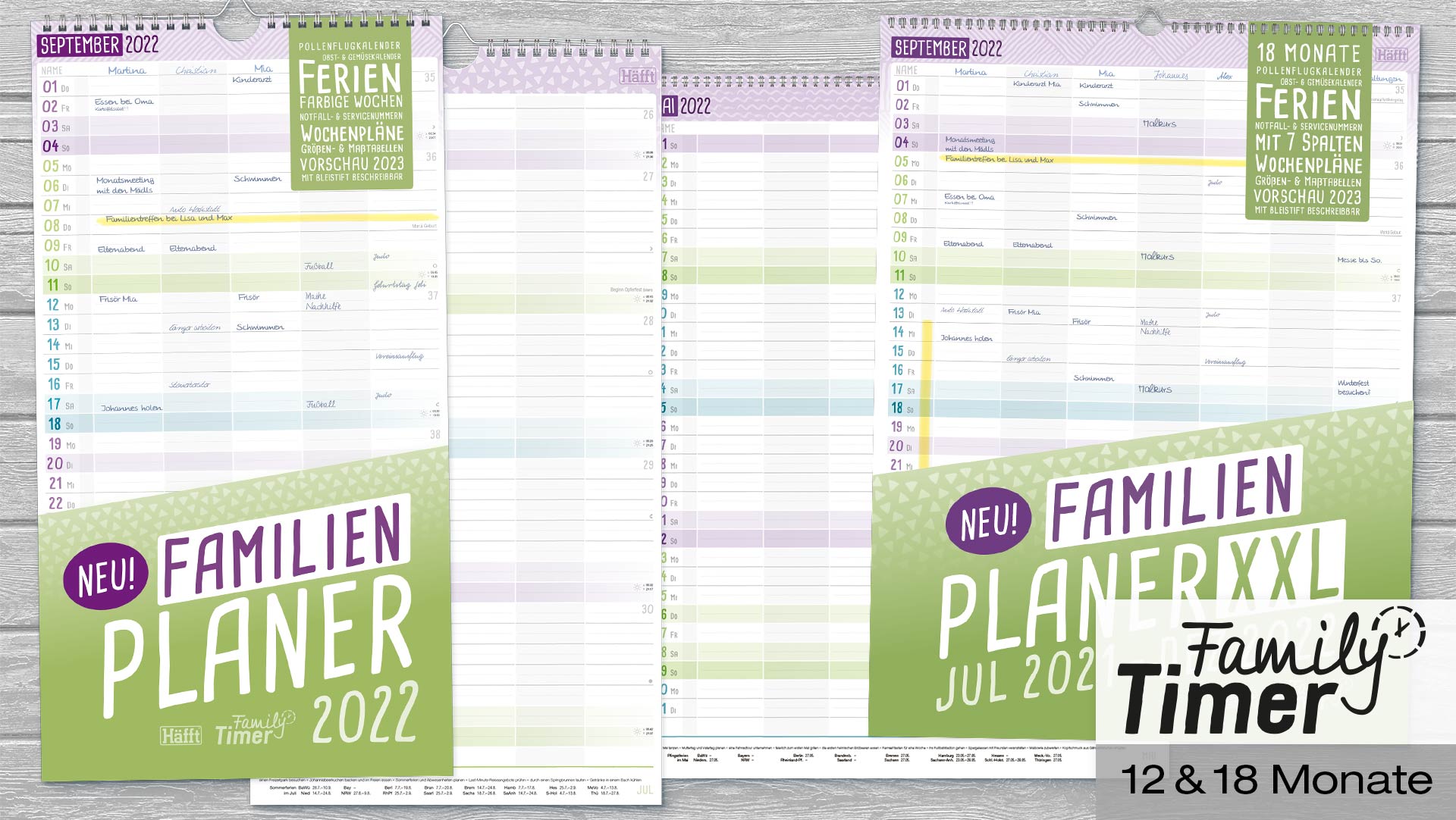 Schöner, übersichtlicher Familienkalender 2020/2021 »Family-Timer«