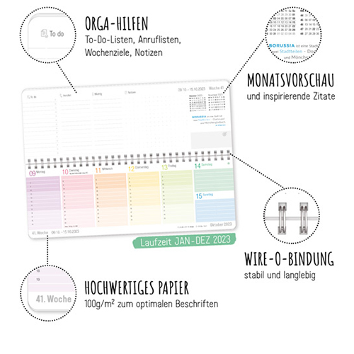 Tischkalender 2023 Rainbow - Aufbau