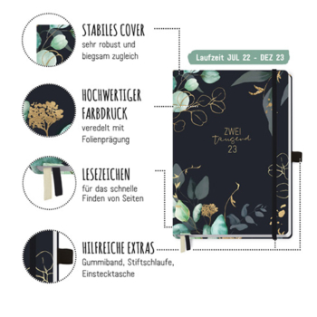 Wochen-Notiztimer A5 2022 2023- Aufbau