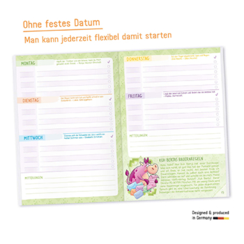 Grundschul-Aufgabenheft A5 Sticker - Wochenübersicht