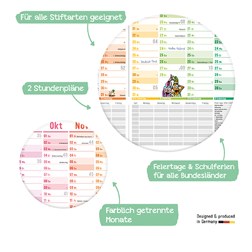 Schuljahres-Wandkalender 2022/2023 - Jahresübersicht 2
