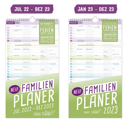 FamilienPlaner 2022 2023 Familien-Wandkalender mit 5 Spalten