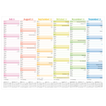 Tafelkalender A4 2023 Rainbow - Rückseite
