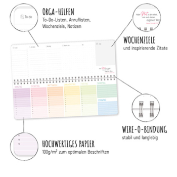 Tischkalender undatiert Rainbow Aufteilung