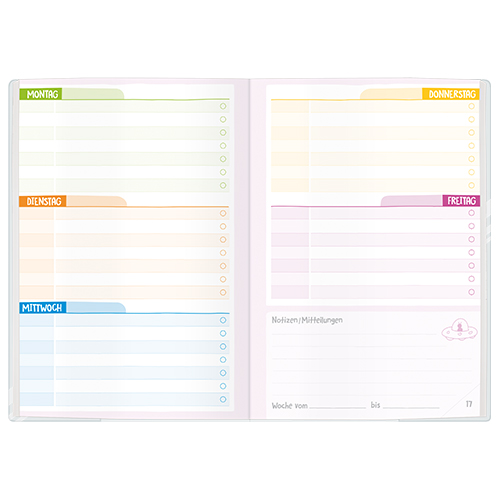 Aufgabenheft Farbenfroh - Wochenansicht