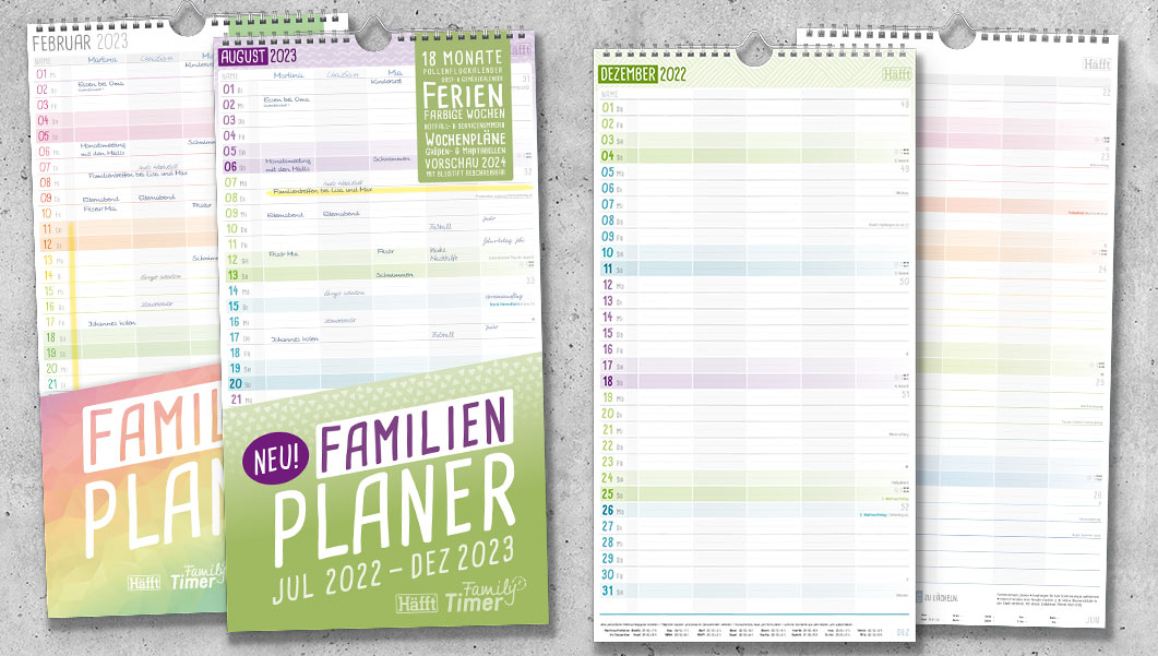 Familien Wandkalender - Übersicht