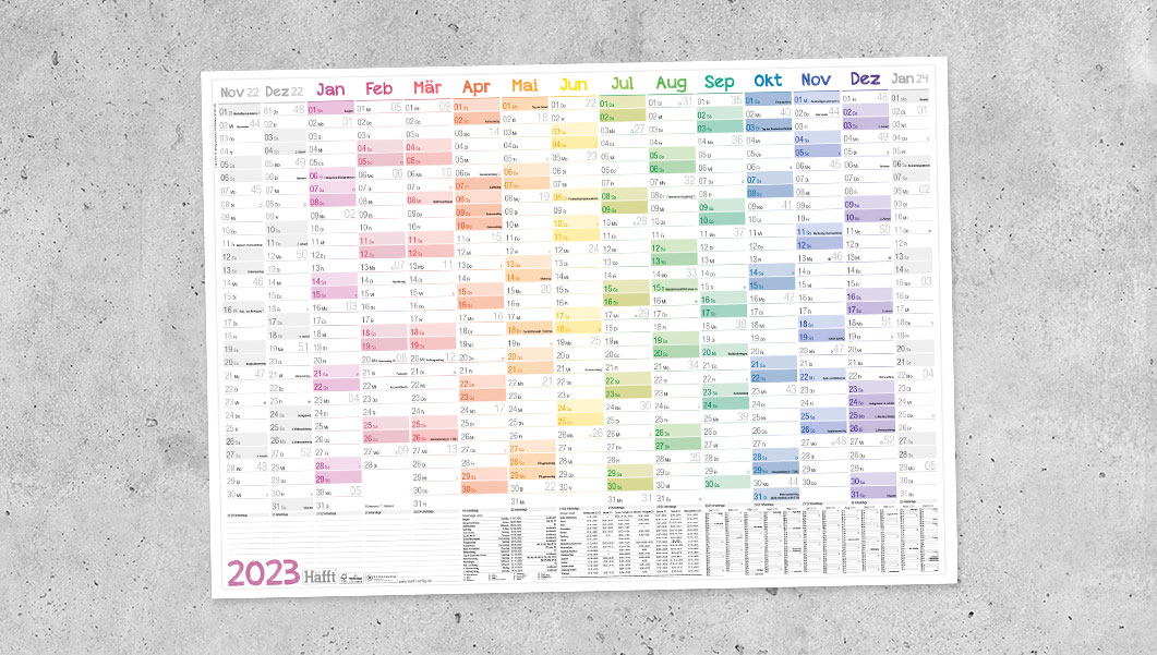 Wandkalender 2023 - Überblick