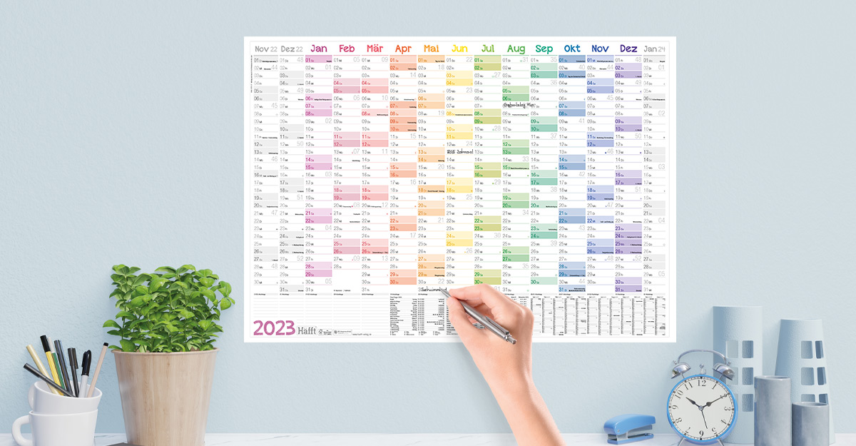 Wandkalender 2023 – Anwendungsbeispiel Wandkalender 2023 - Anwendungsbeispiel