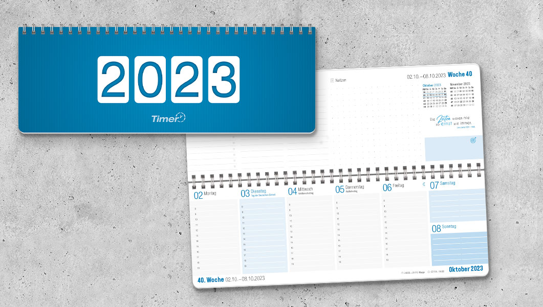 Tischkalender 2023 Königsblau - Überblick
