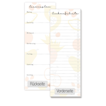 Einkaufsliste Block A5 schmal - Vorder- und Rückseite