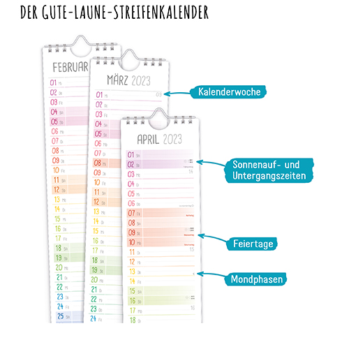 Streifenkalender 2023 - Aufbau