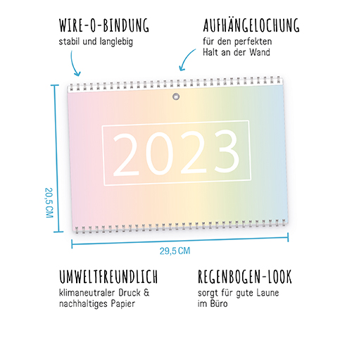 3-Monatskalender 2023 Rainbow - Aufbau