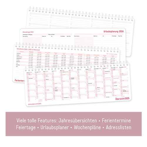Tischkalender Rosé 2024 - Inhaltsdetails