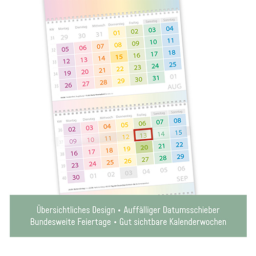 Drei-Monatskalender 2024 - Inhaltsseiten