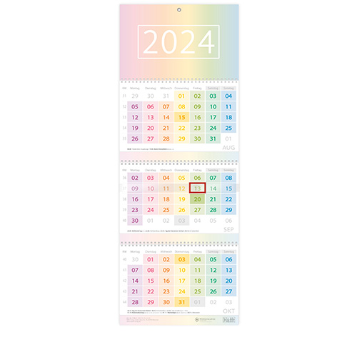 Drei-Monatskalender 2024 - Designauswahl Rainbow