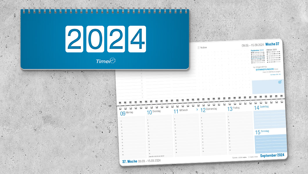 Tischkalender 2024 Königsblau - Überblick