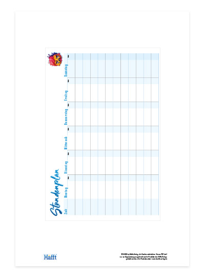 Häfft Hausaufgabenheft - Download Stundenplan