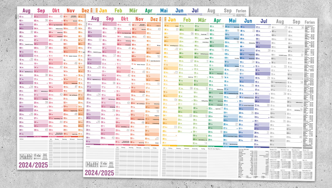 Häfft Schuljahres Wandkalender 2024 2025 - Überblick