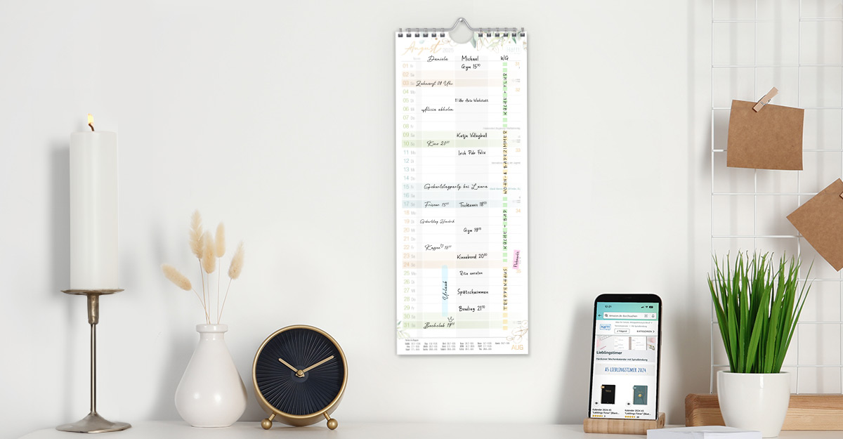 Planer für Zwei Wandkalender Anwendungsbeispiel