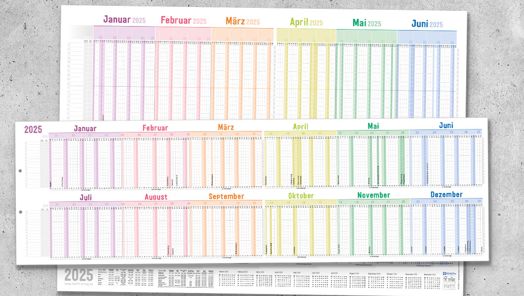 Teamkalender Wandkalender - Übersicht