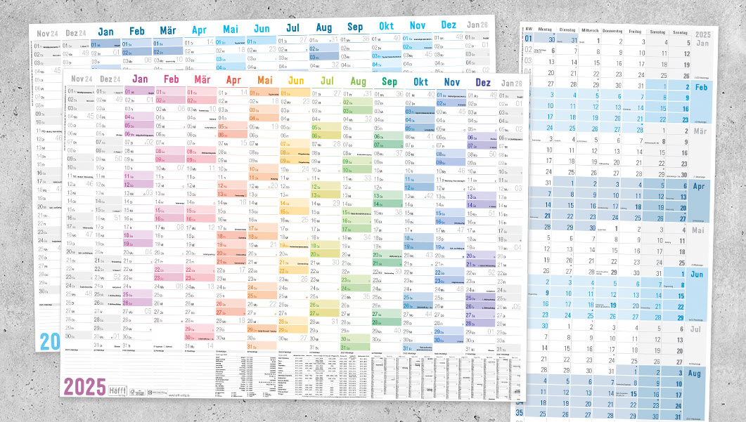 Wandkalender - Übersicht