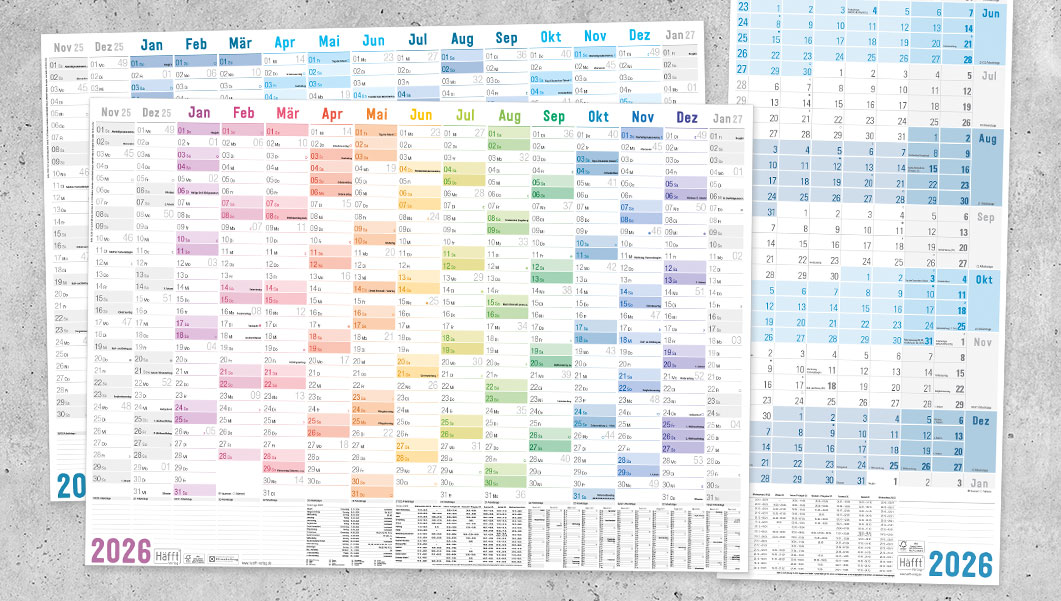 Wandkalender XXL 2026 - Übersicht