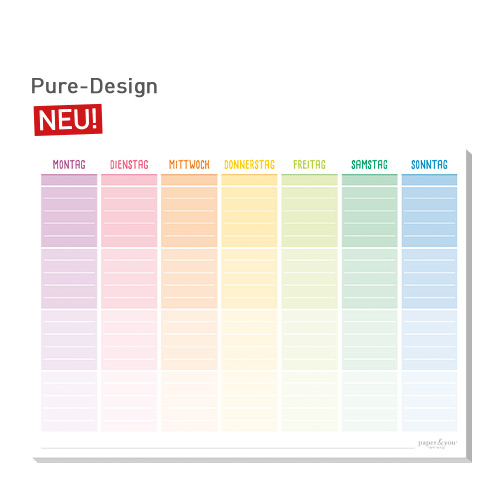 Wochenplaner Block - Pure Design