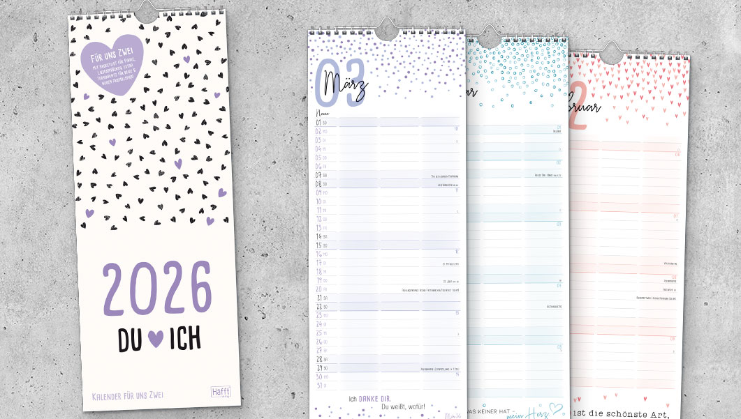 Du und ich Kalender für uns Zwei - Übersicht