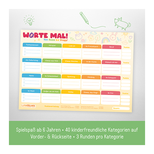 Spieleblock Worte Mal A4 A5 - ab 6 Jahren