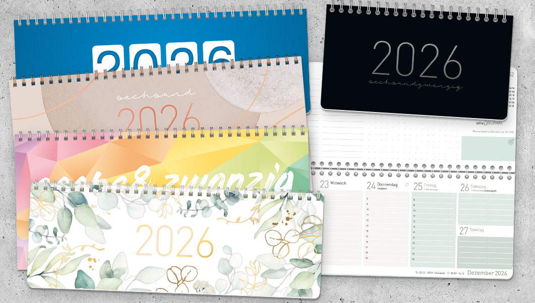 Wochen-Tischkalender 2026 - Übersicht.