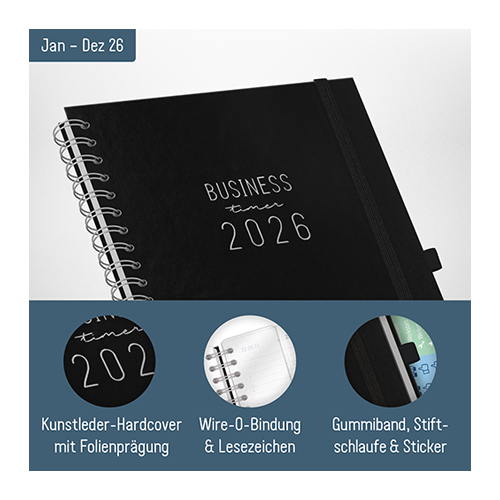 Business-Timer Maxi A4 2026 - Aufbau