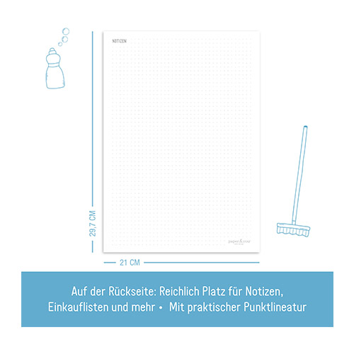 Haushaltsplan Tischblock A4- Rückseite