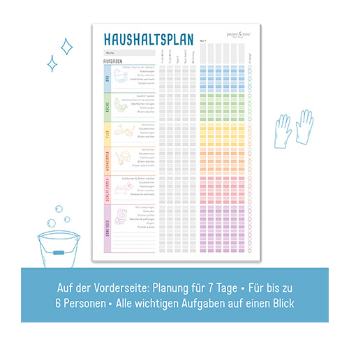 Haushaltsplan Tischblock A4 - Vorderseite