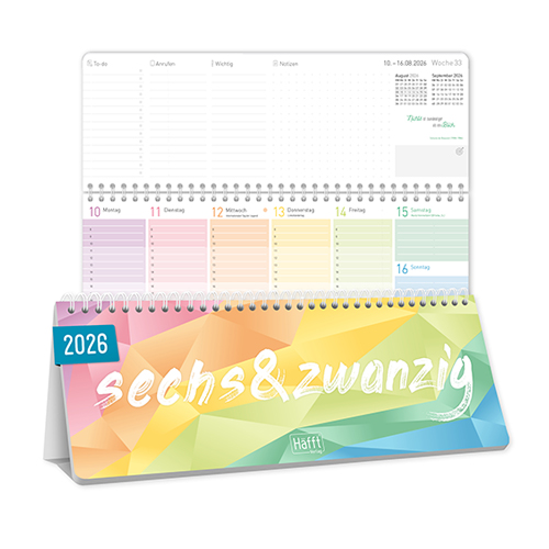 Tischkalender 2026 Rainbow mit Aufsteller