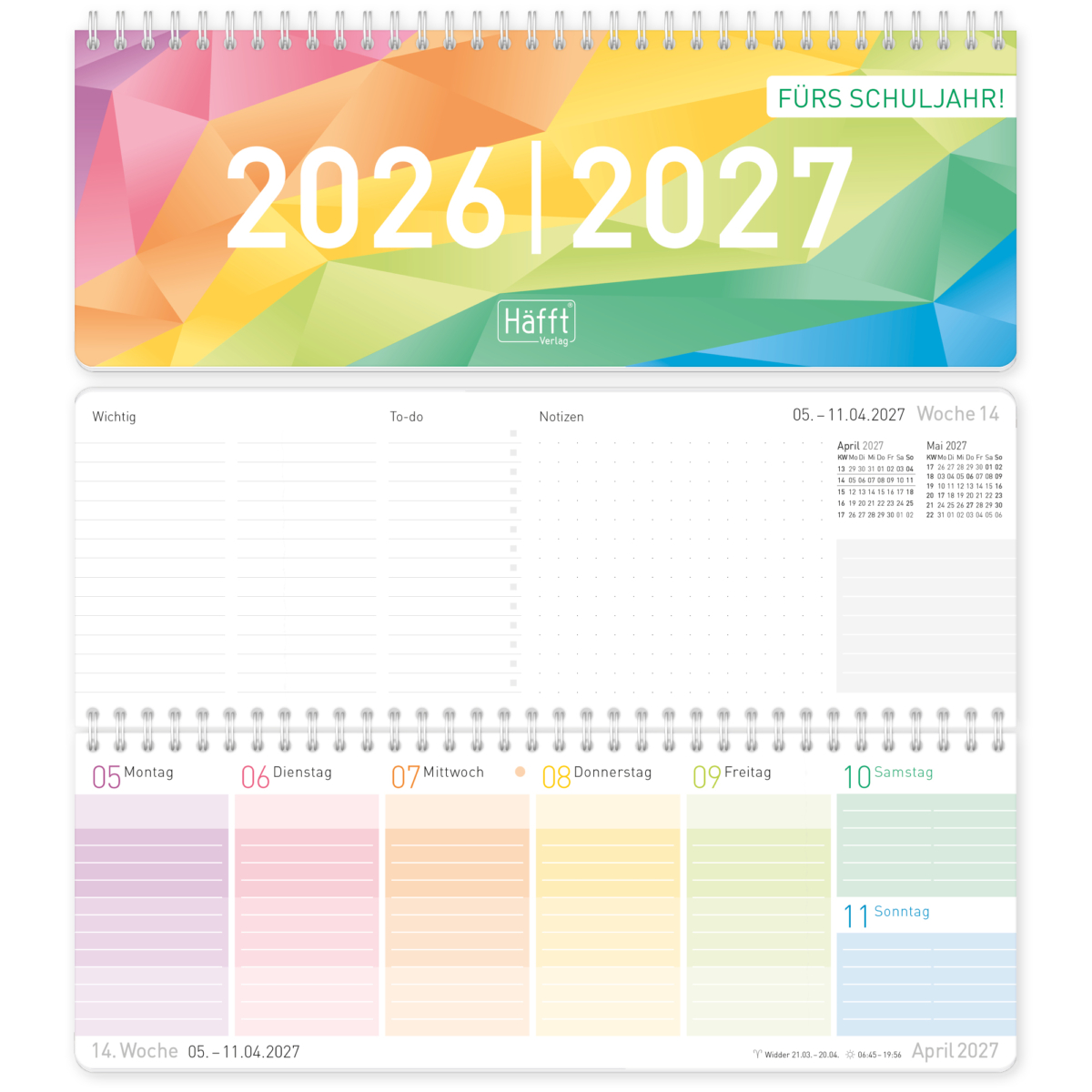 Schuljahres-Tischkalender 2026 / 2027 - Design