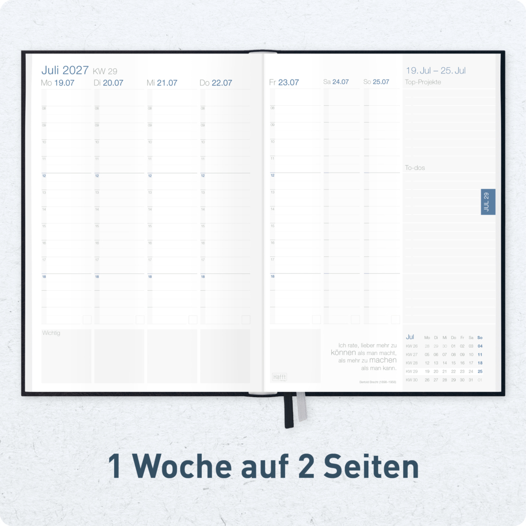Business Timer A5 2026/2027 - Wochenübersicht