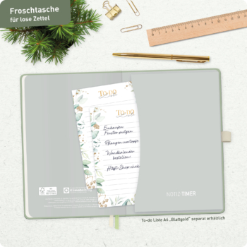 Notiz-Timer A5 2026 2027 - Froschtasche