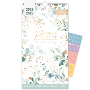 Familienplaner 2025 2026 Wandkalender mit 5 Spalten - Design