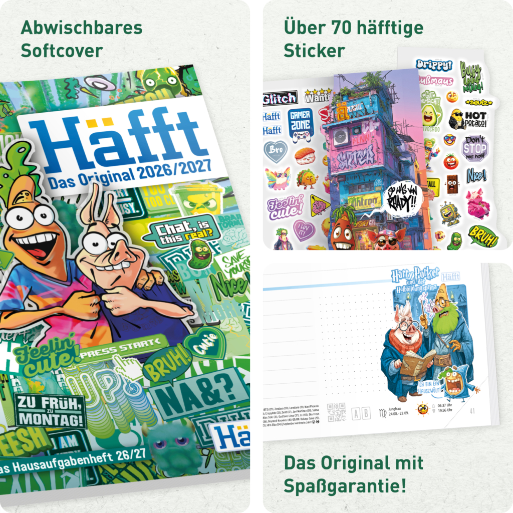 Häfft - Original Hausaufgabenheft 2026 2027 - Aufbau