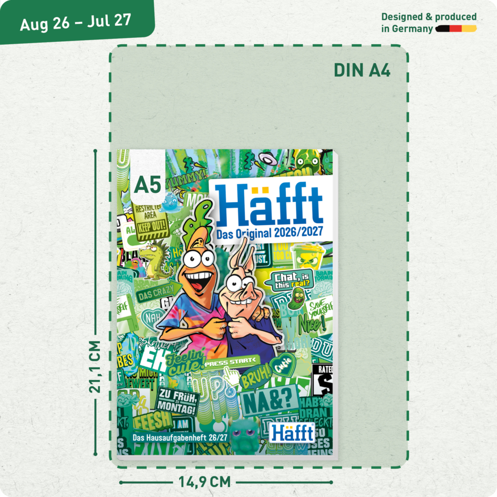 Häfft - Original Hausaufgabenheft 2026 2027 - Größe A5