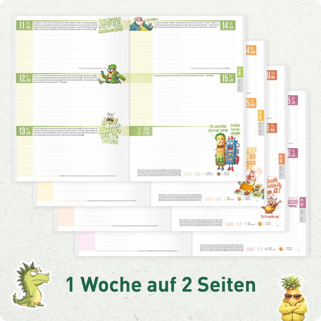 Häfft - Original Hausaufgabenheft 2026 2027 - Wochenübersicht