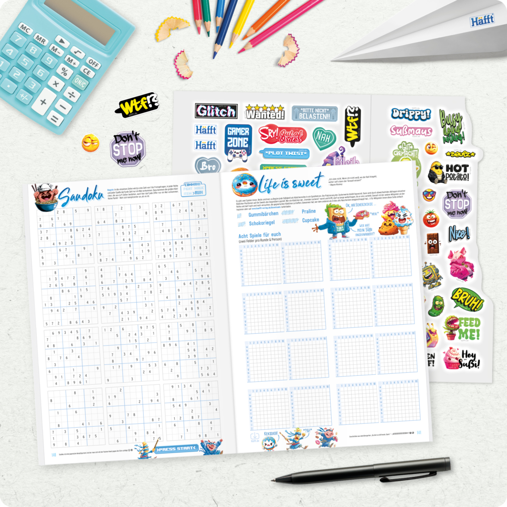 Häfft - Original Hausaufgabenheft 2026 2027 - Mit vielen Stickern