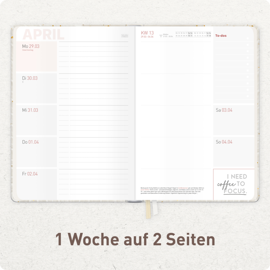 Häfft Timer Campus A5 2026 2027 - Wochenübersicht