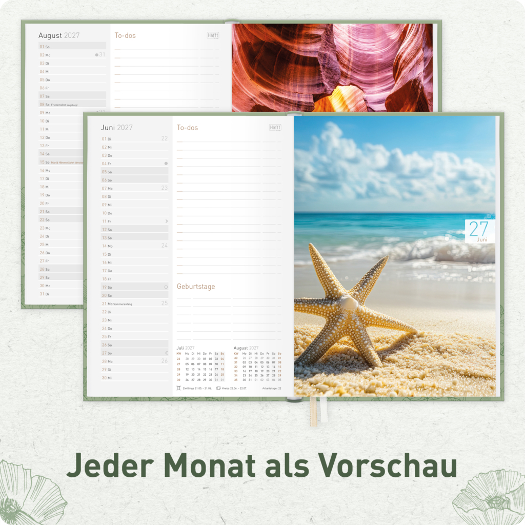 Chäff-Timer A5 2026 2027 - Monatsübersicht